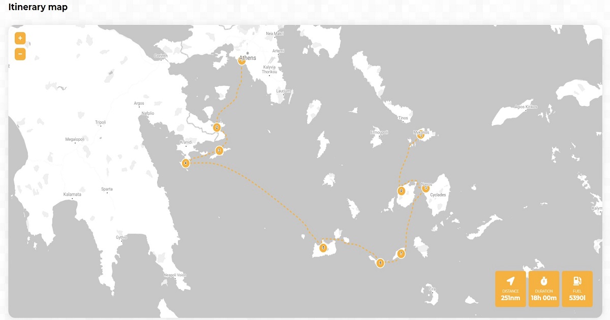 Charter Itinerary Interactive map