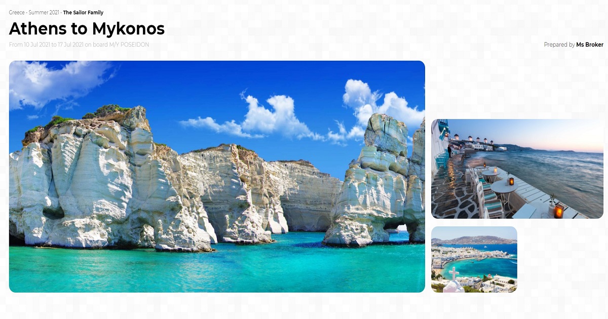 Charter Itinerary Multi image itinerary cover